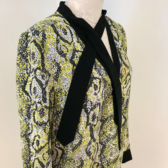 French Connection 4 Snakeskin Print Dress Yellow - Picture 10 of 14